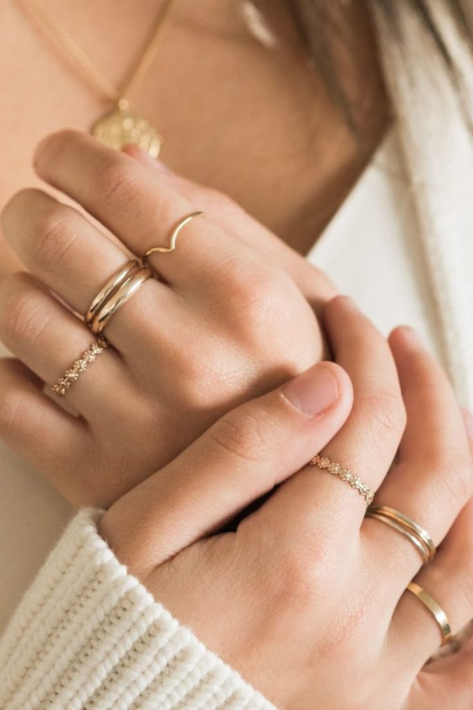 Everyday dainty jewelry styling